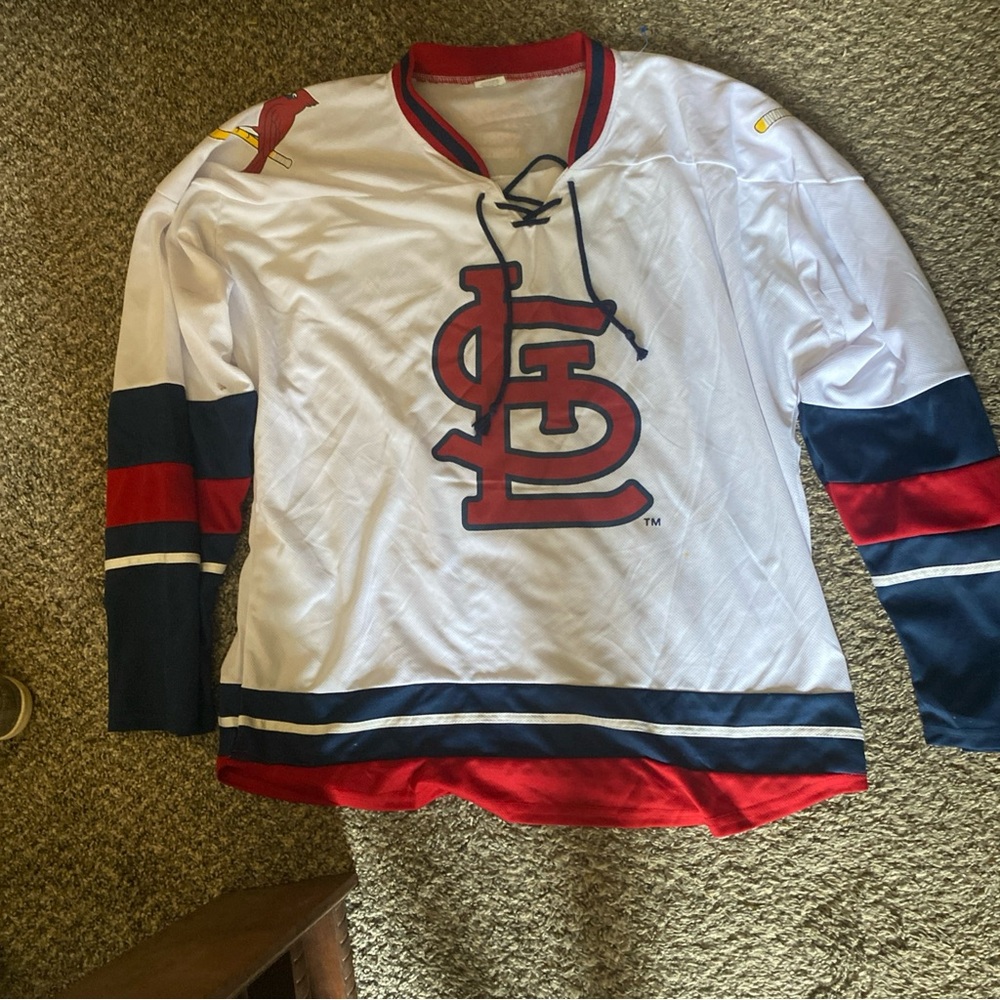 MLB White and Red Cardinals Jersey Shirt